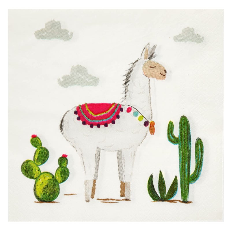 BLUE PANDA Llama & Cactus Paper Party Supply Set - Easy Cleanup Dishware - Vibrant Cactus Llama Decorations - Fiesta Baby Shower Plates & Alpaca Birthday Party Place Settings - 144pc, Serves 24 - Image 5
